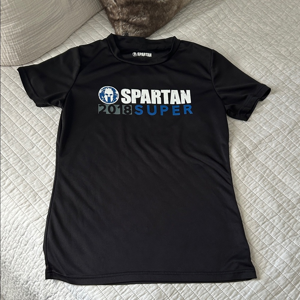 Spartan racing black workout super 2018 finisher trifecta qualifier shirt M